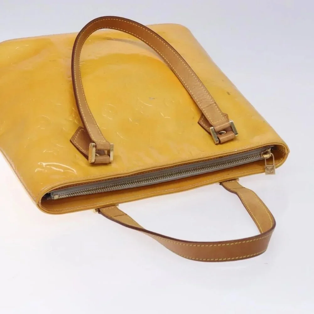 LOUIS VUITTON Monogram Vernis Houston Hand Bag Gris M91053 LV Auth 132526